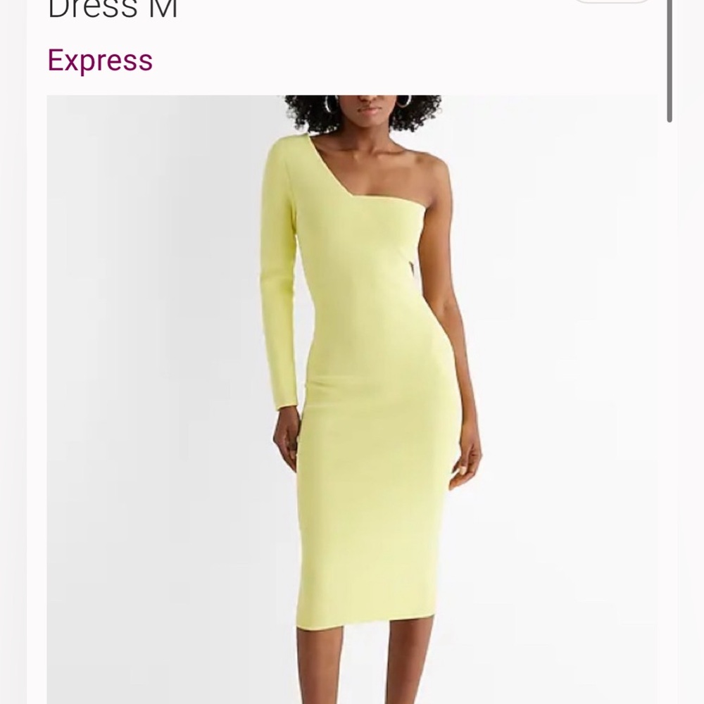 NWT Yellow Express Cut Out Bodycon Midi Dress - Size M
